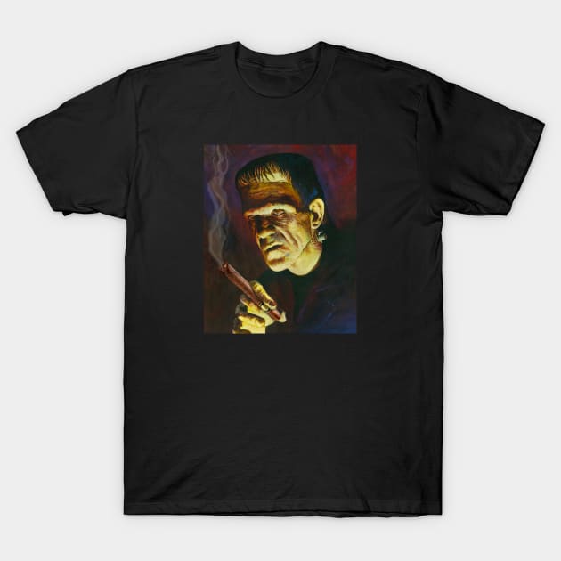 Holy Smoke! Frankenstein loves a Cigar T-Shirt by BullShirtCo